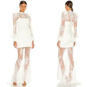 ZHIVAGO 6 white lace long sleeve tomorrow gown
